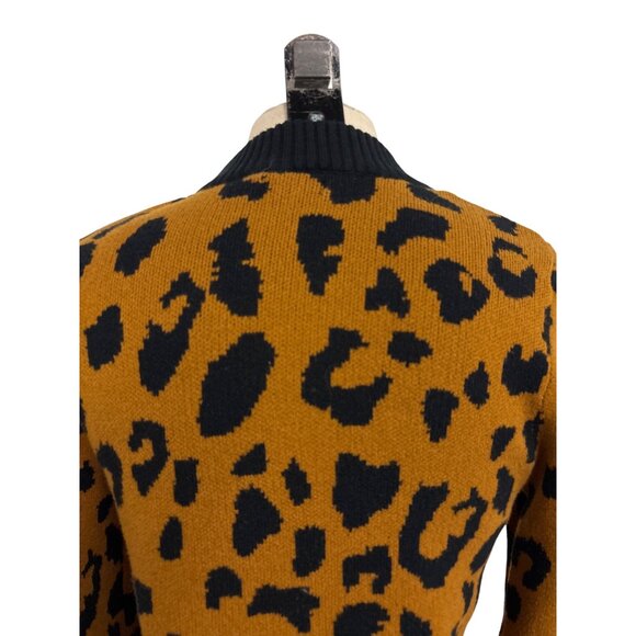 Who What Wear S Leopard Print Wild Animal Pretty Classic Pattern Sweater - Picture 8 of 10